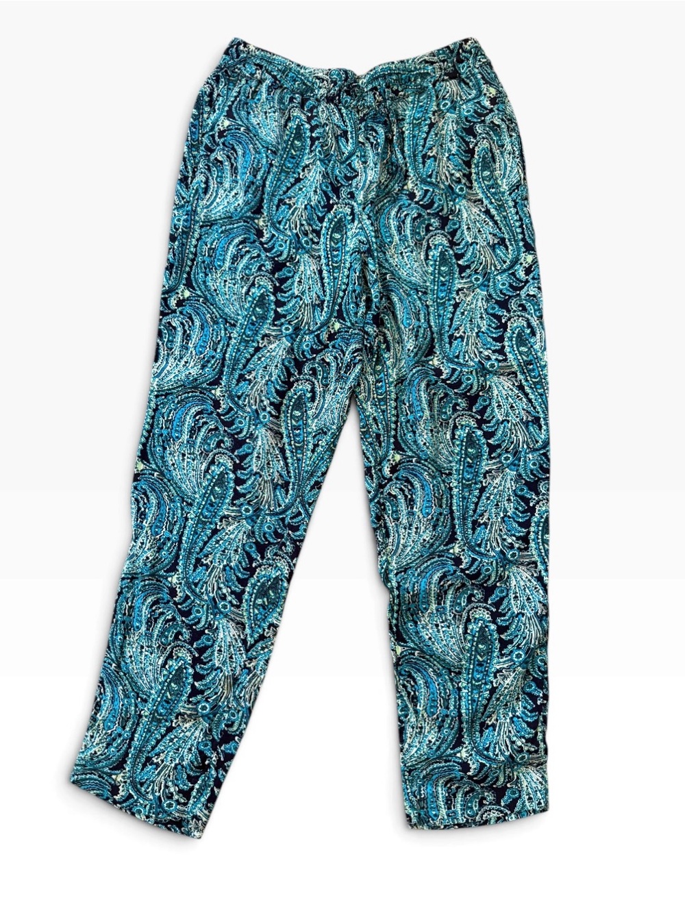 Women’s Talbots lightweight rayon pants in teal & blue EUC Size Sp